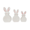 Transpac Ceramic 11.25 in Slim Funny Bunnies Decor Set of 3 for Easter Decorative Objects in Dolomite